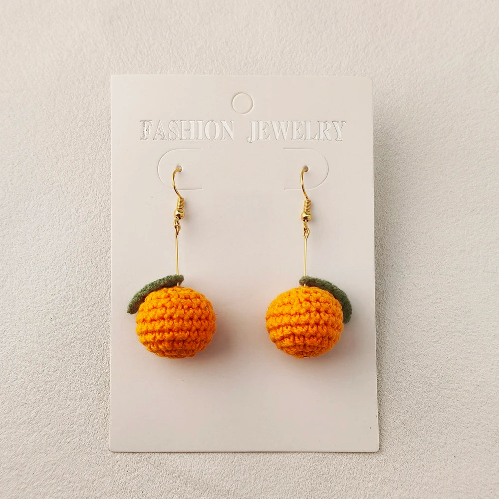 Crochet Fruit Earrings (8 Designs) - Ice Cream Cake