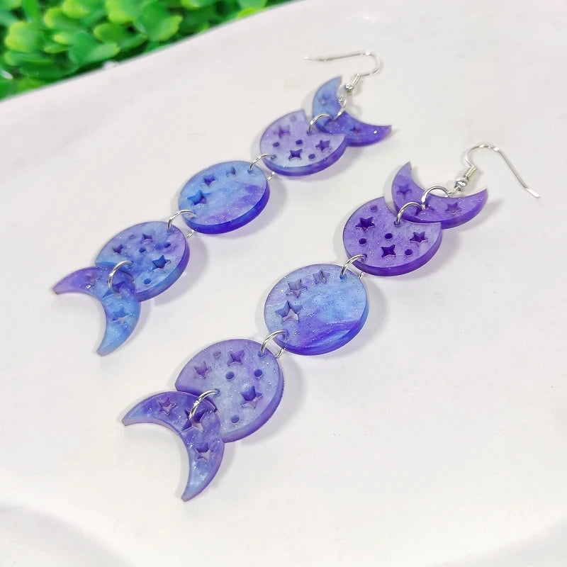 Moon Phases Drop Earrings