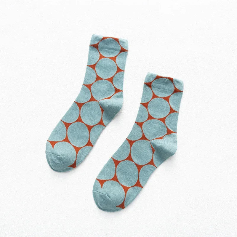Stylish Dot Crew Socks - Ice Cream Cake