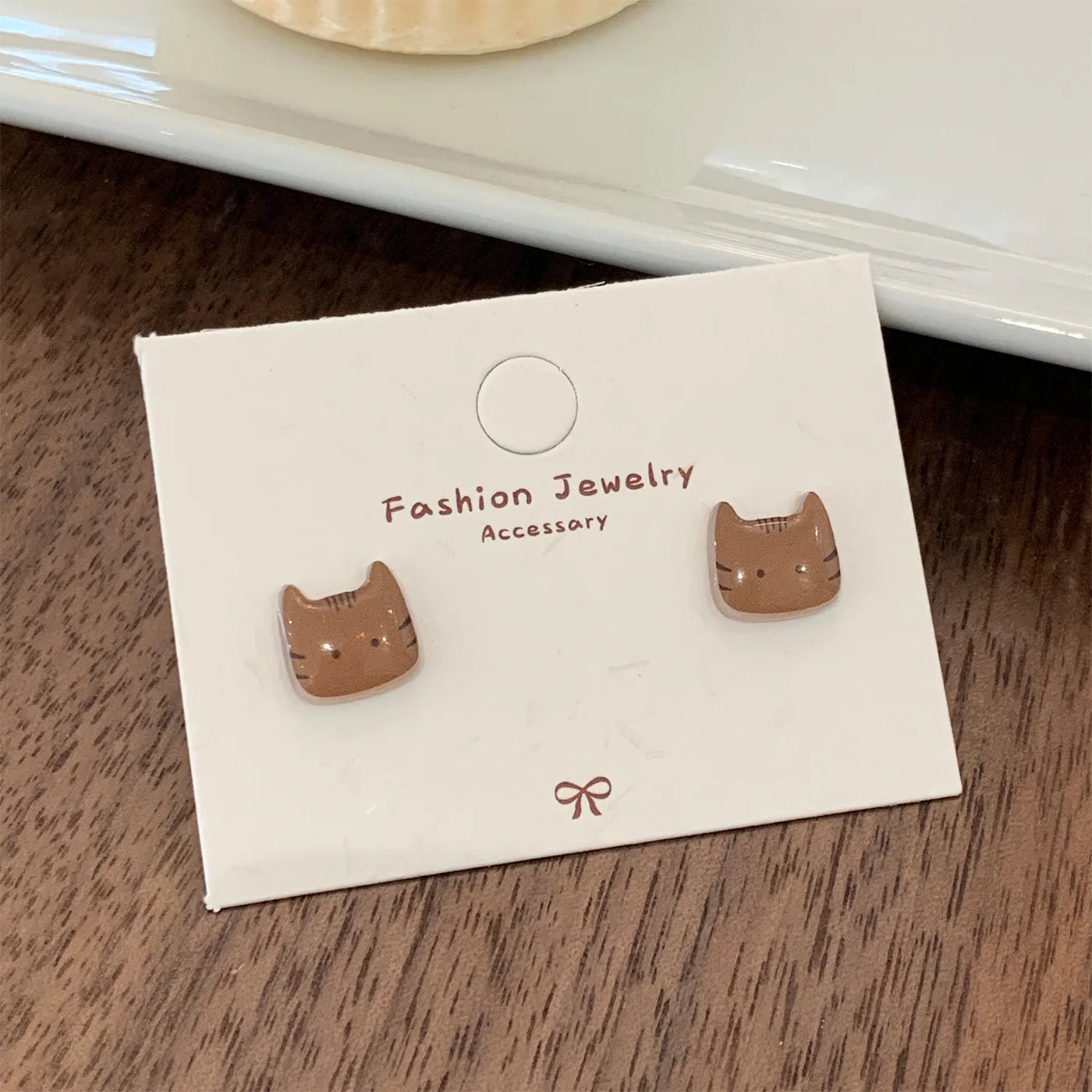 Exquisite Cute Cat Stud Earring for Women Sweet Girls Resin Small Earrings Set Korean Fashion Jewelry Accessories Gifts - Ice Cream Cake