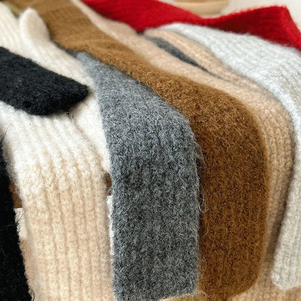 Imitation Wool Women's Long Scarf Knitted Narrow Design Y2K Girl Scarf Decorative Neckerchief Skinny Scarf Streetwear - Ice Cream Cake
