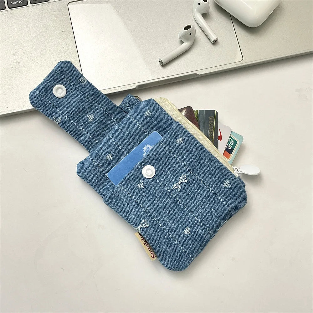 Denim Mini Zipper Pouch