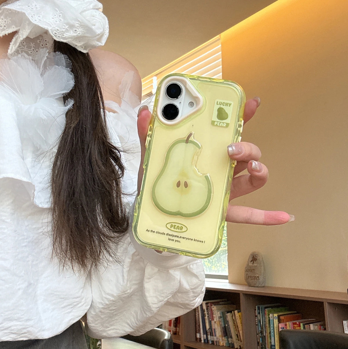 Korea Cute Unique 3D Apple Pear Clear Phone Case for IPhone 16 15 14 Pro Max Anti-Fall Shockproof Protective Soft Shell - Ice Cream Cake