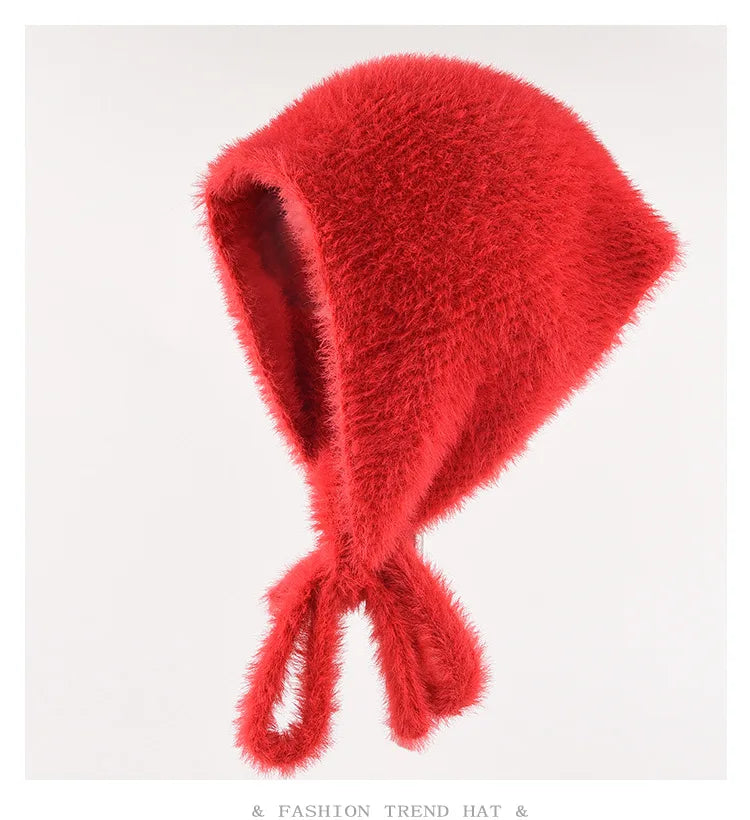 Fuzzy Knit Bonnet