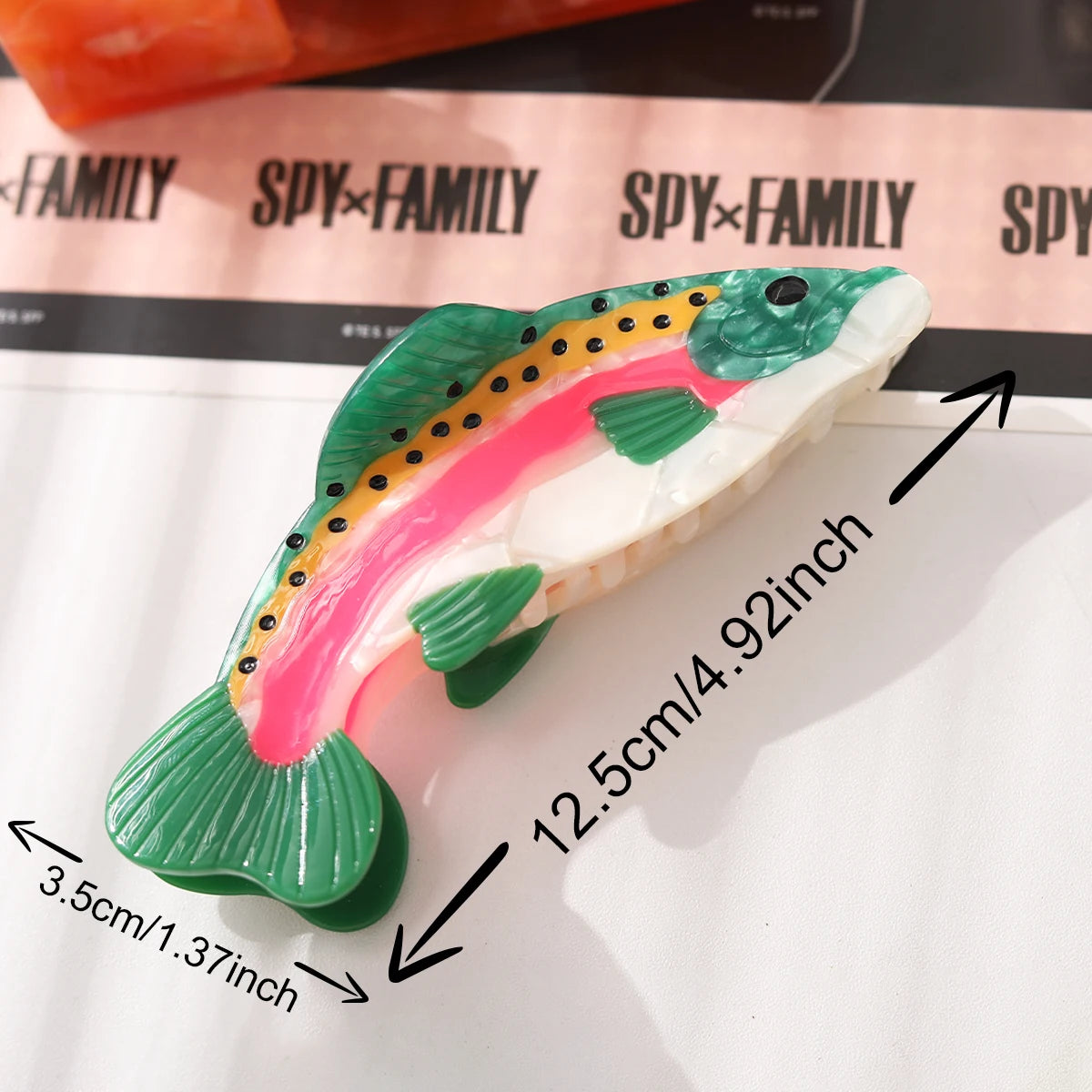 Glossy Acrylic Bass Fish Hair Claw Clip
