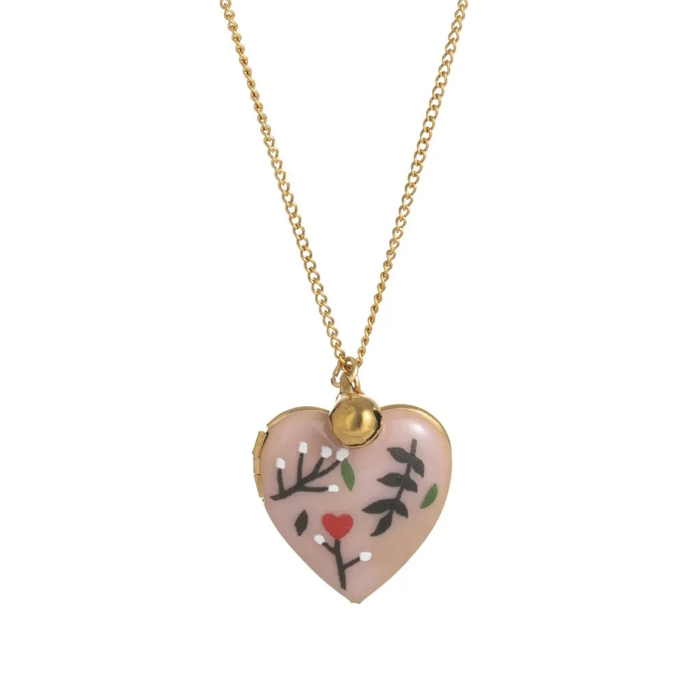 Zircon Photo Album Necklace Gold-plated Adjustable Heart-shaped Necklace Opening And Closing Pendant Necklaces Jewelry Gifts - Ice Cream Cake