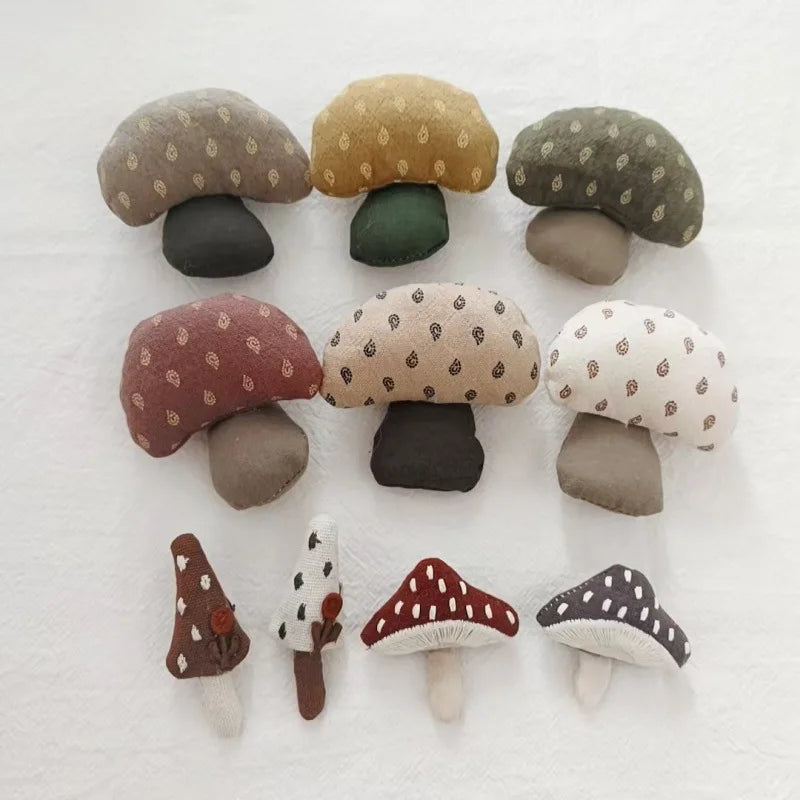 Cottagecore Fabric Mushroom Brooch