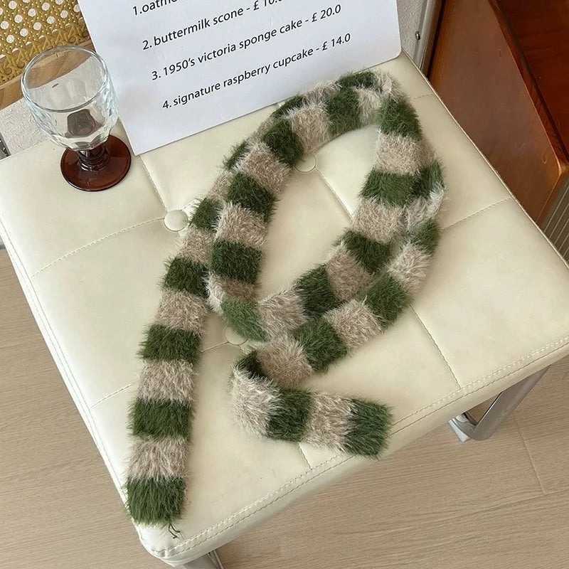 Fluffy y2K Skinny Scarf