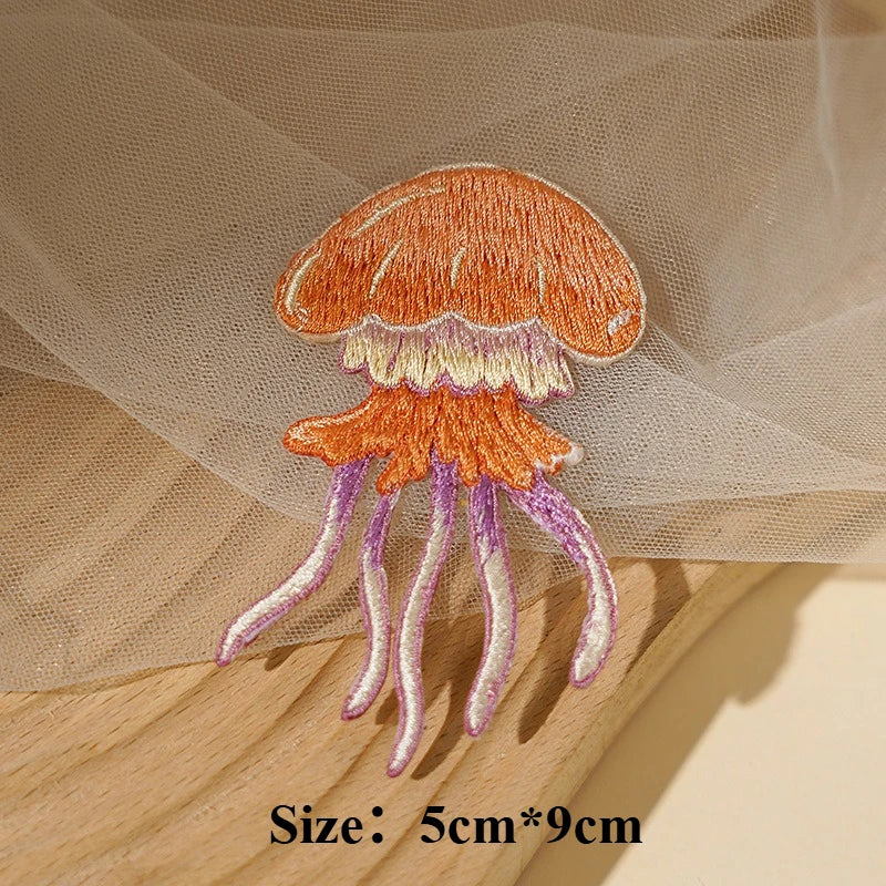 Sealife Embroidered Iron-On Patch