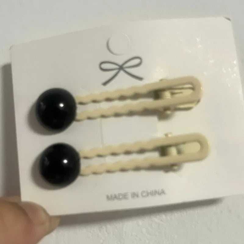 2Pcs/Set Simple Hair Clips For Girls Cute Hair Barrettes Baby Hairpins Kids Headwear Clips For Hair Bobby Pins Hair Accessories - Ice Cream Cake