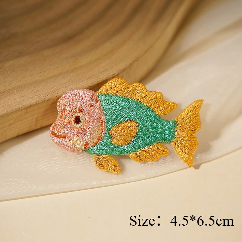Sealife Embroidered Iron-On Patch