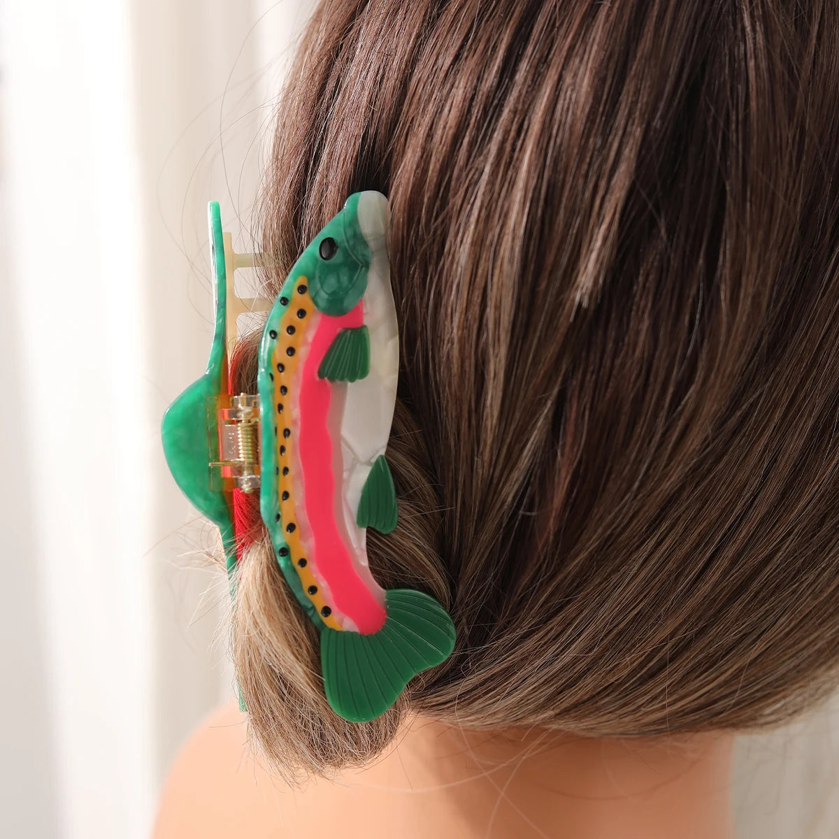 Glossy Acrylic Bass Fish Hair Claw Clip