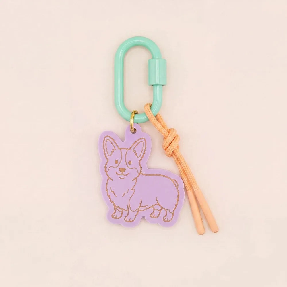 Printed Dog Rope Woven Acrylic Keychain Cat Rabbit Animals Series Pendant Cartoon Design Deer Bag Chain Charms DIY Accessories - Ice Cream Cake