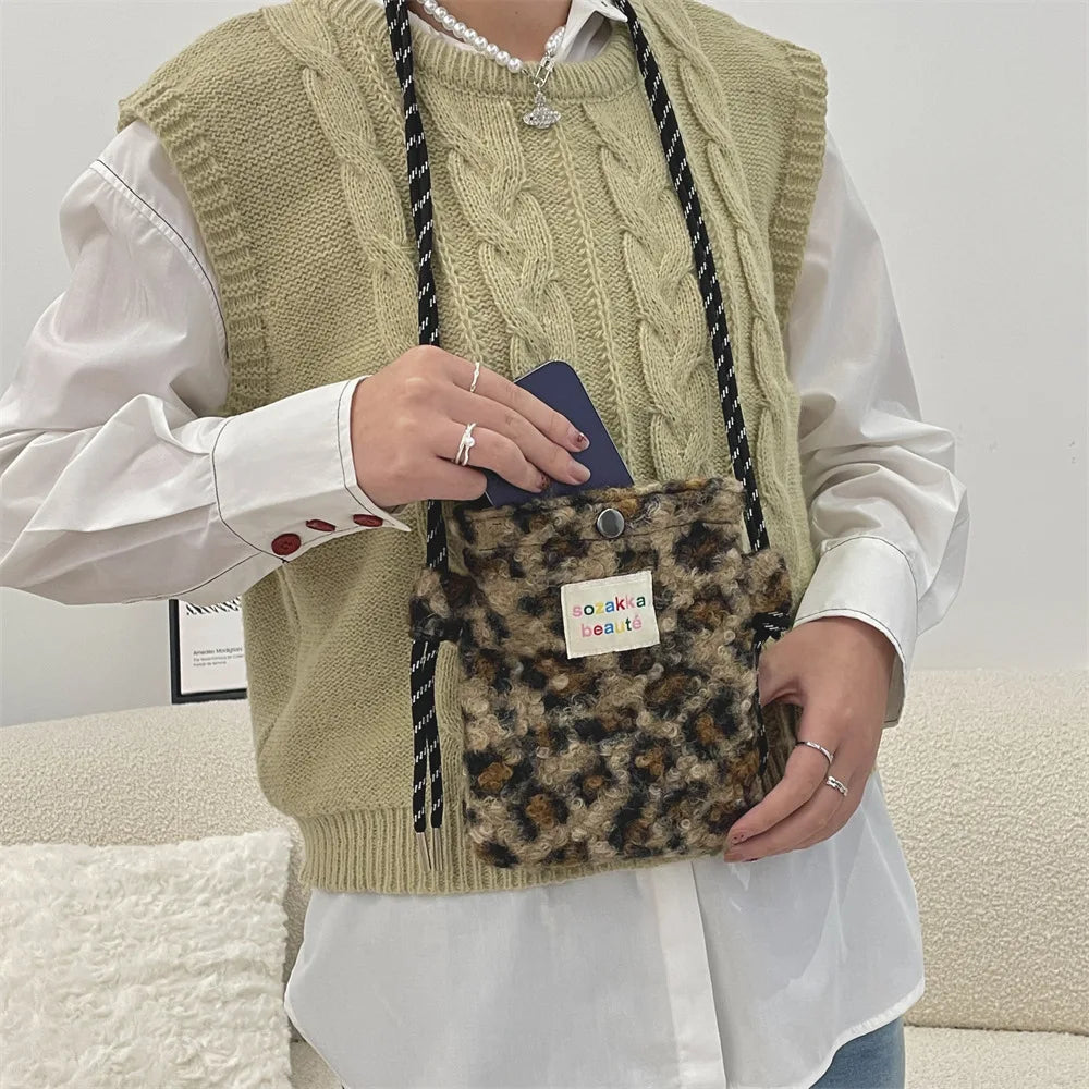 Teddy Fur Plush Pattern Shoulder Bag