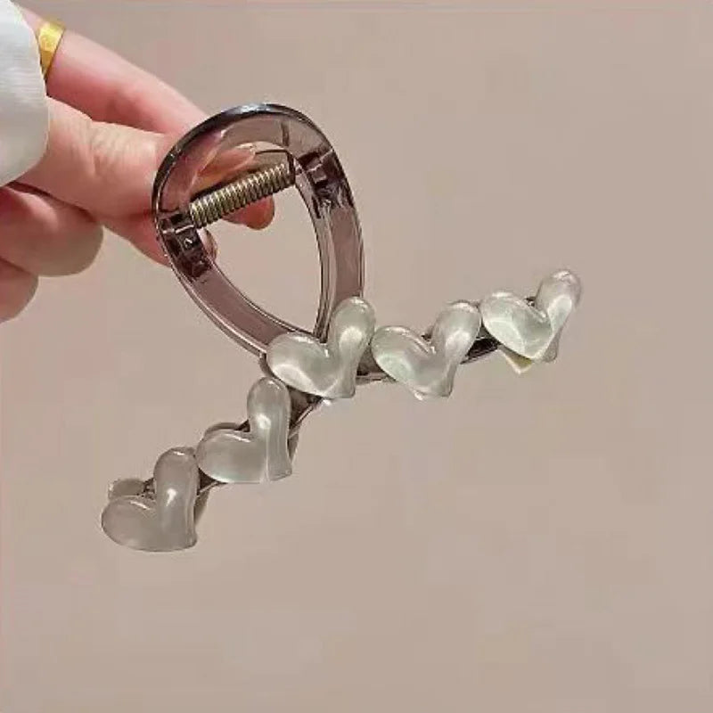 Row of Hearts Hair Claw Clip