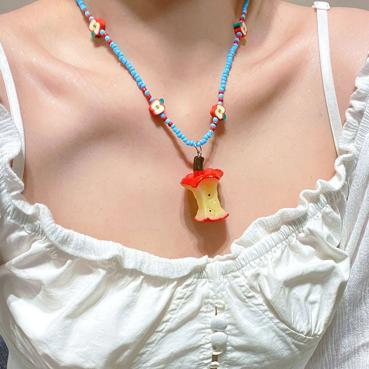 Apple Necklace and Earrings