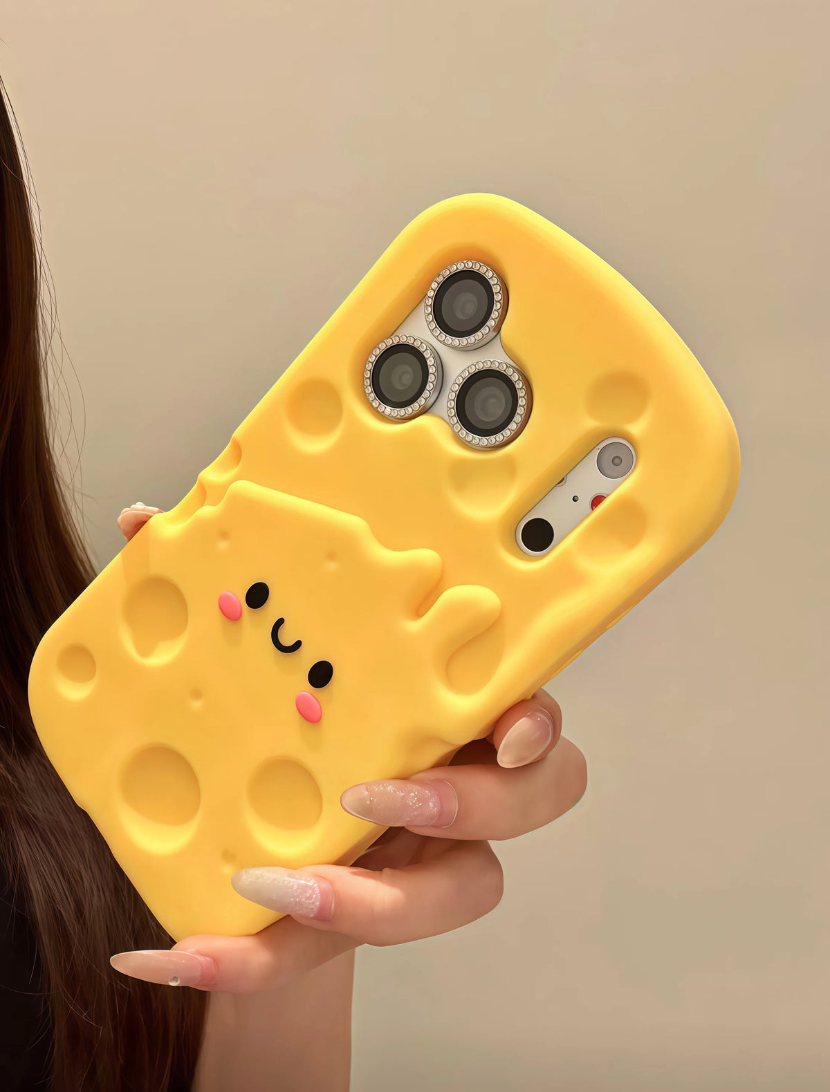 For iPhone 17 16 15 14 13 12 Pro Max 15 Plus Phone Cases Cute 3D Cartoon Cheese Soft Silicone Shockproof Cover lovers & Sisters - Ice Cream Cake