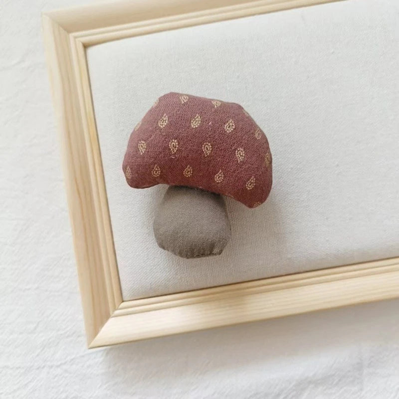 Cottagecore Fabric Mushroom Brooch