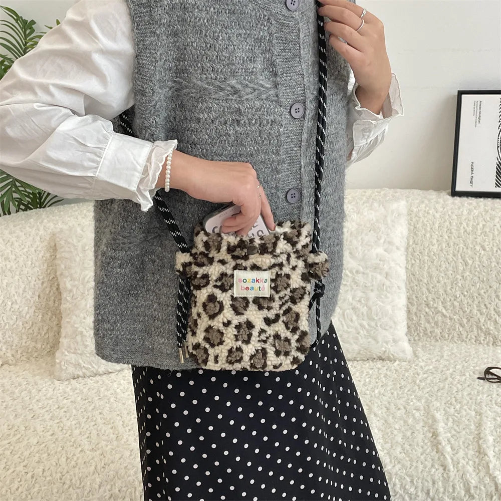 Teddy Fur Plush Pattern Shoulder Bag