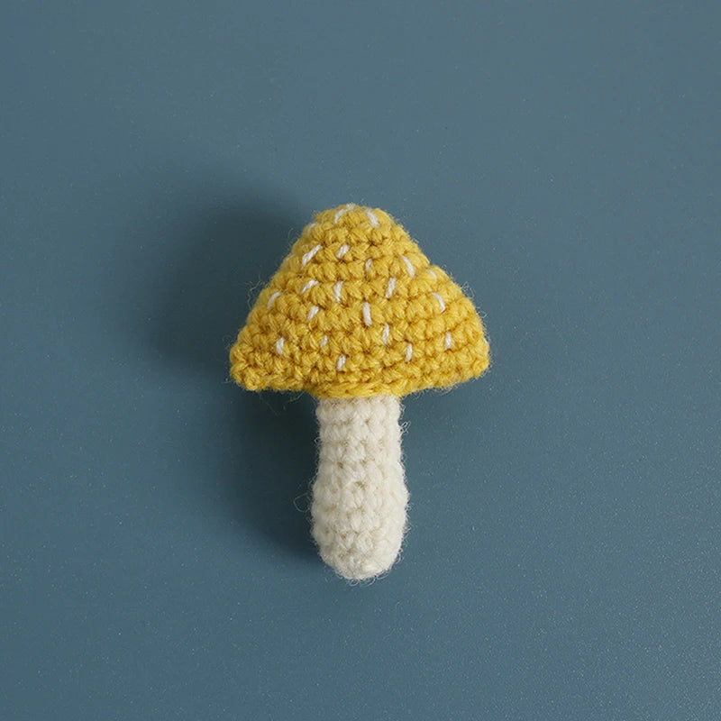Knitted Cottagecore Mushroom Brooch