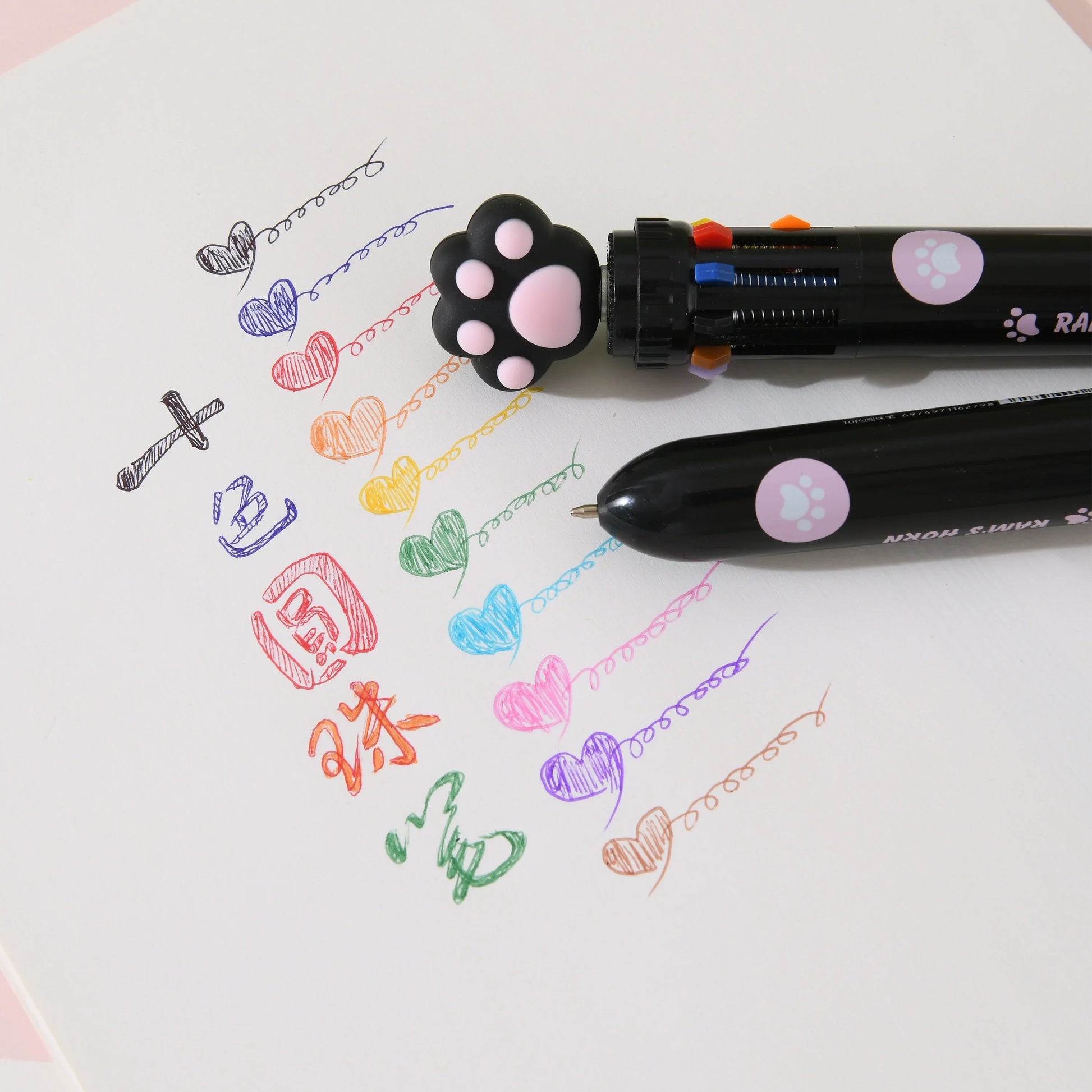 Cat Paw 10 Colours Ballpoint Pen - Ice Cream Cake