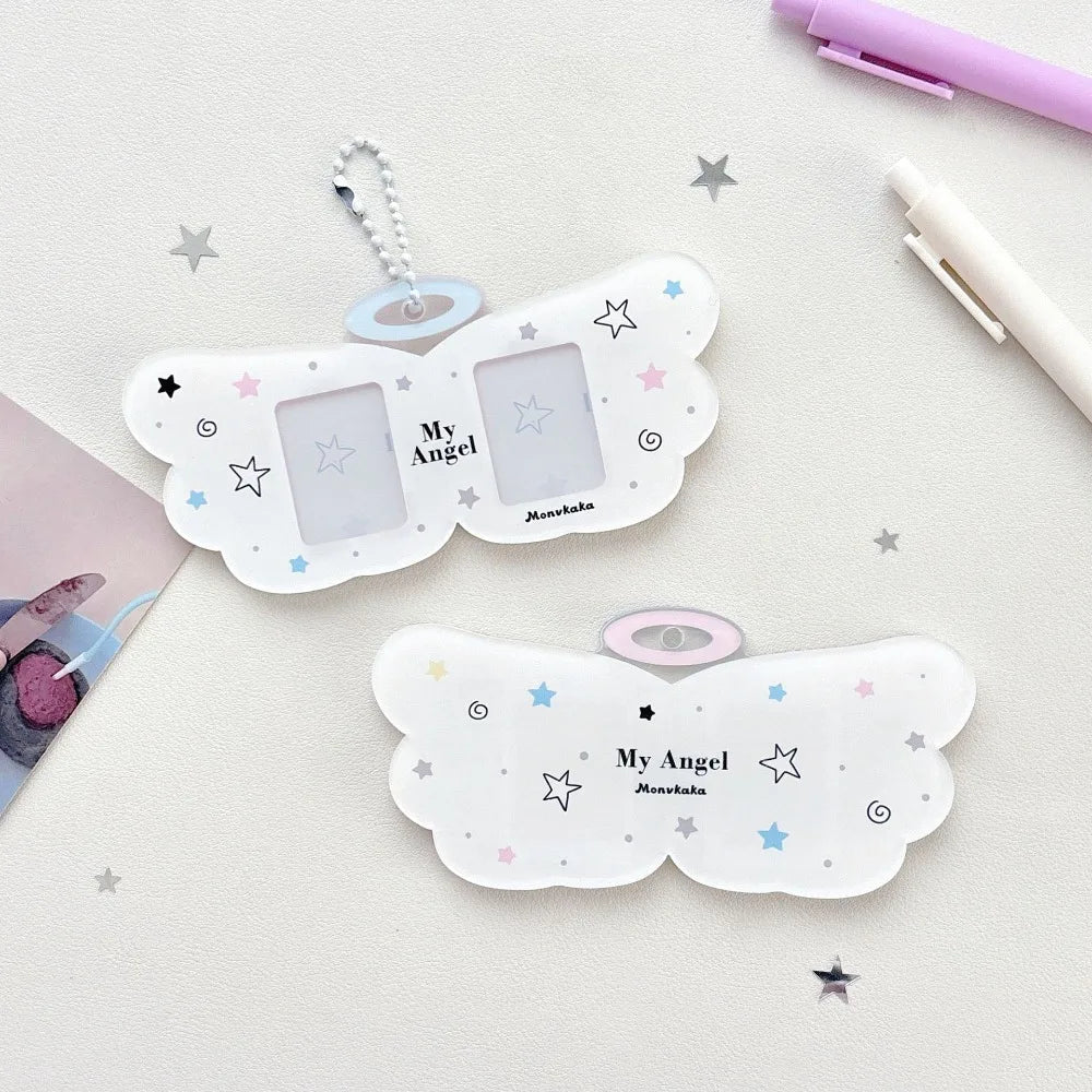 INS Angel Wings Card Sleeve Pendant Bag Pendant DIY Design Card Cover Clear Photocard Holder - Ice Cream Cake