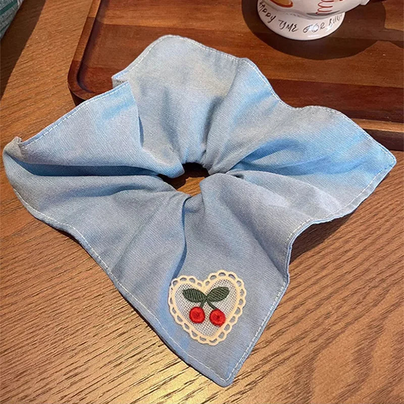 Lace Doily Style Cherry Detail Scrunchie