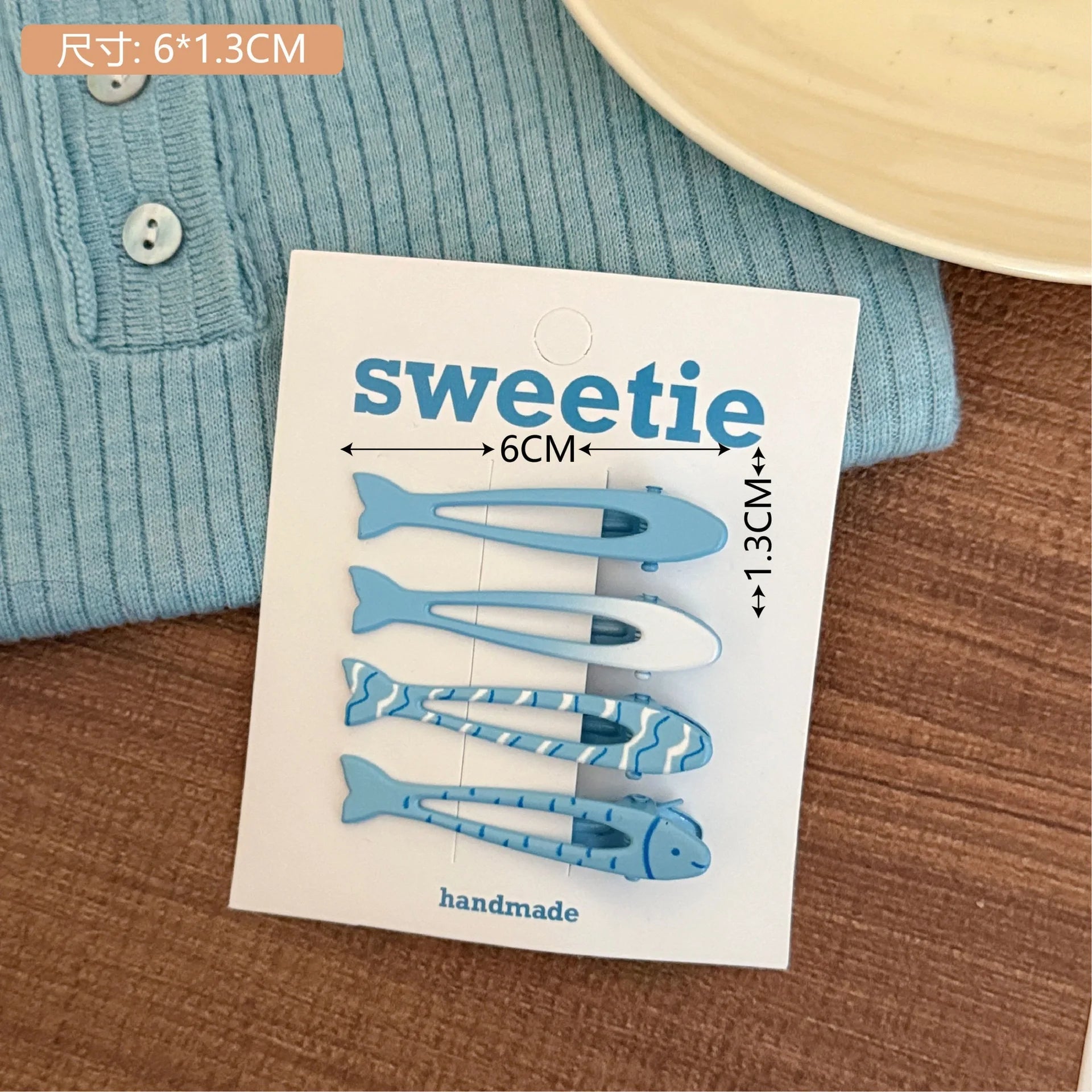 Sardine Hair Clips, Set of 4 - Ice Cream Cake