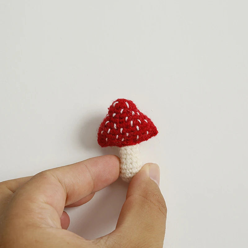 Knitted Cottagecore Mushroom Brooch