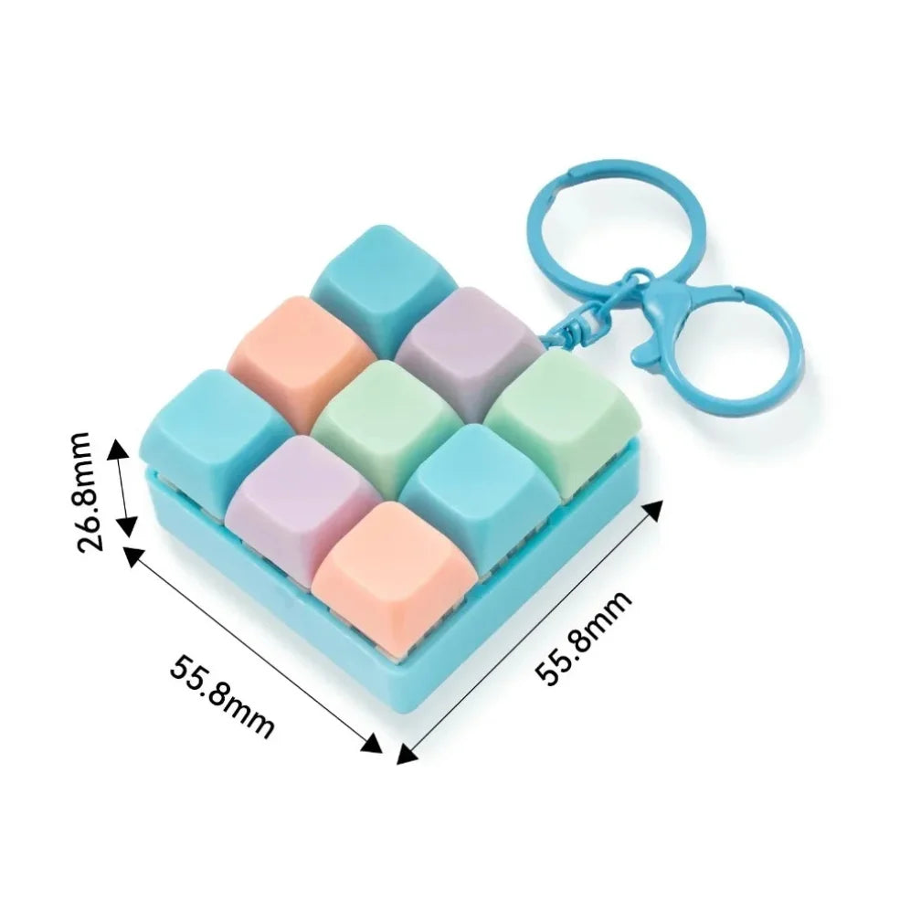 Mini Keyboard Fidget Charm Keychain - Ice Cream Cake