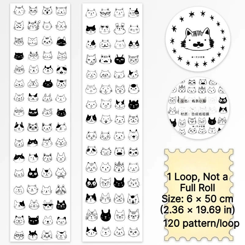 Kitty Cat Face Mega Sticker Sheet