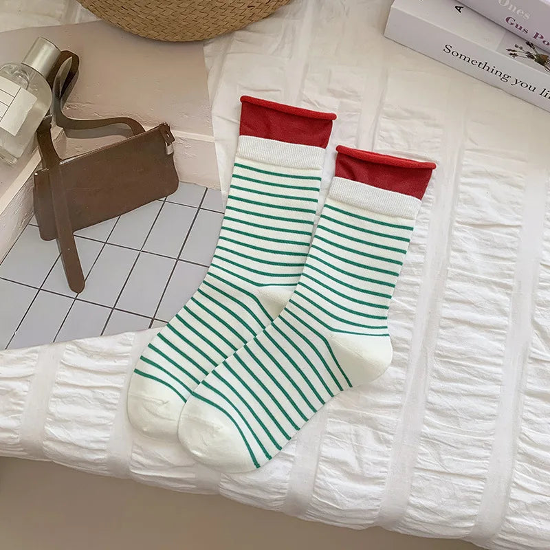 Colourblock Stripe Crew Socks