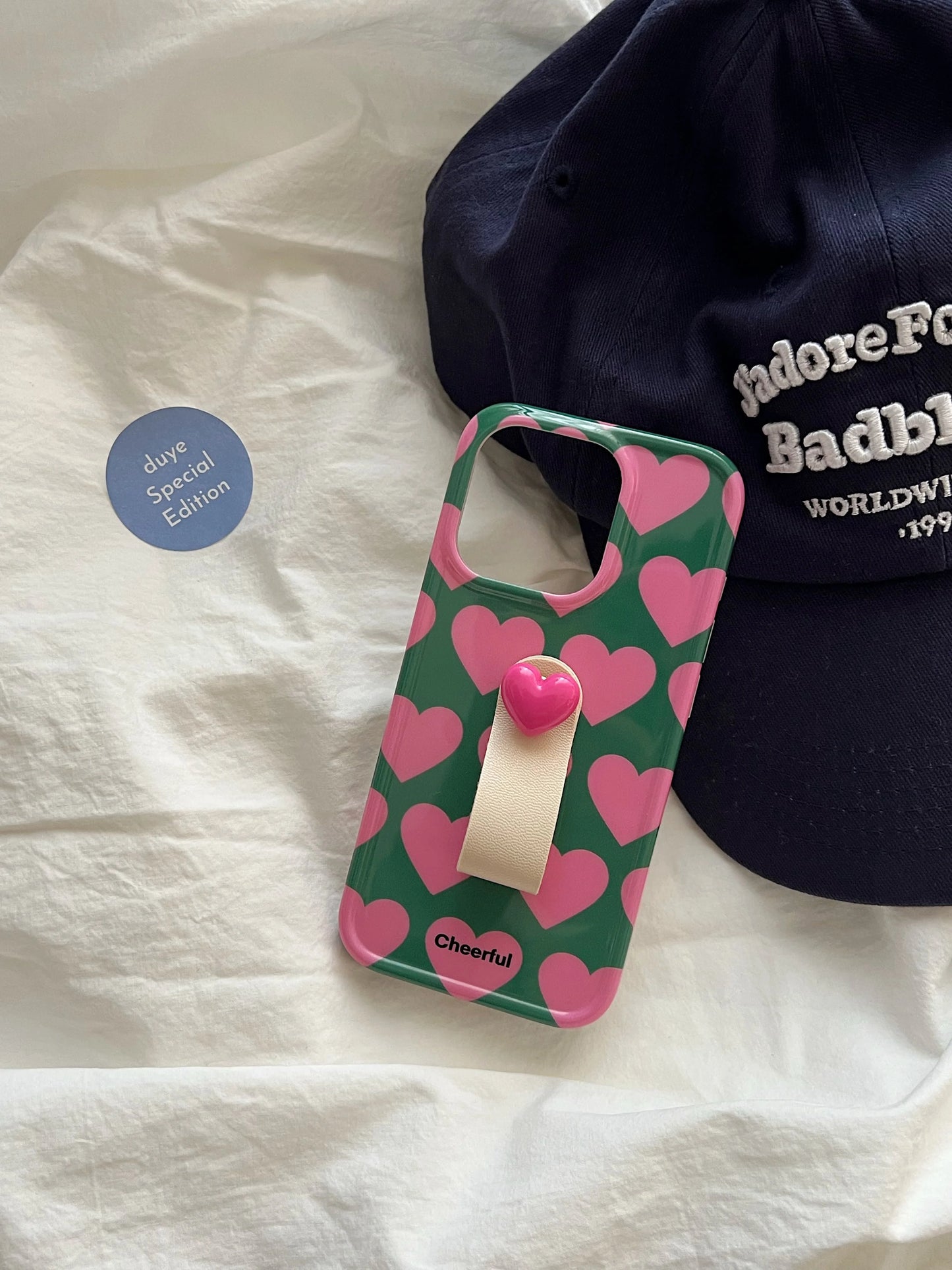 Pink heart iPhone Case