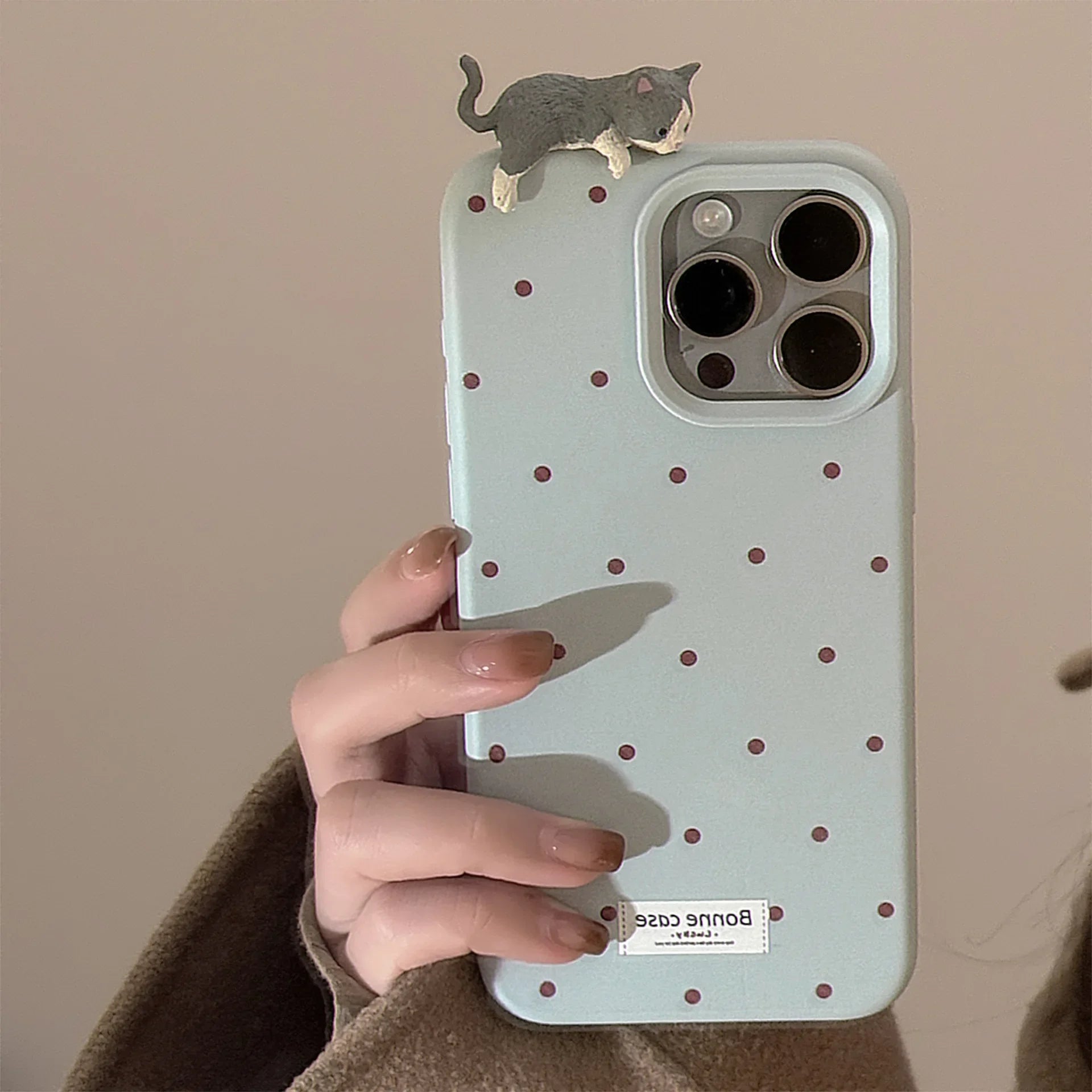 Cat Friends Polka Dot iPhone Case (5 Designs) - Ice Cream Cake