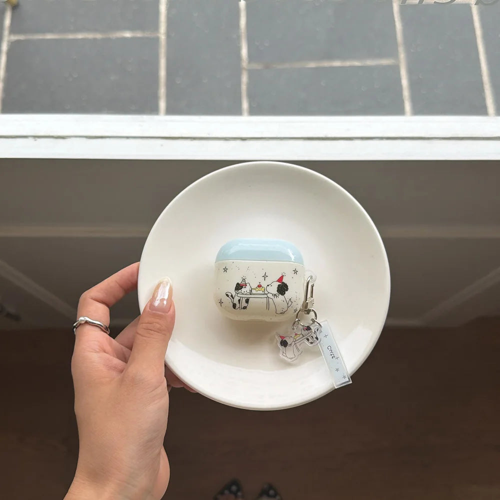 Kitty Cat and Puppy Dog Birthday Party AirPods Charger Case Cover