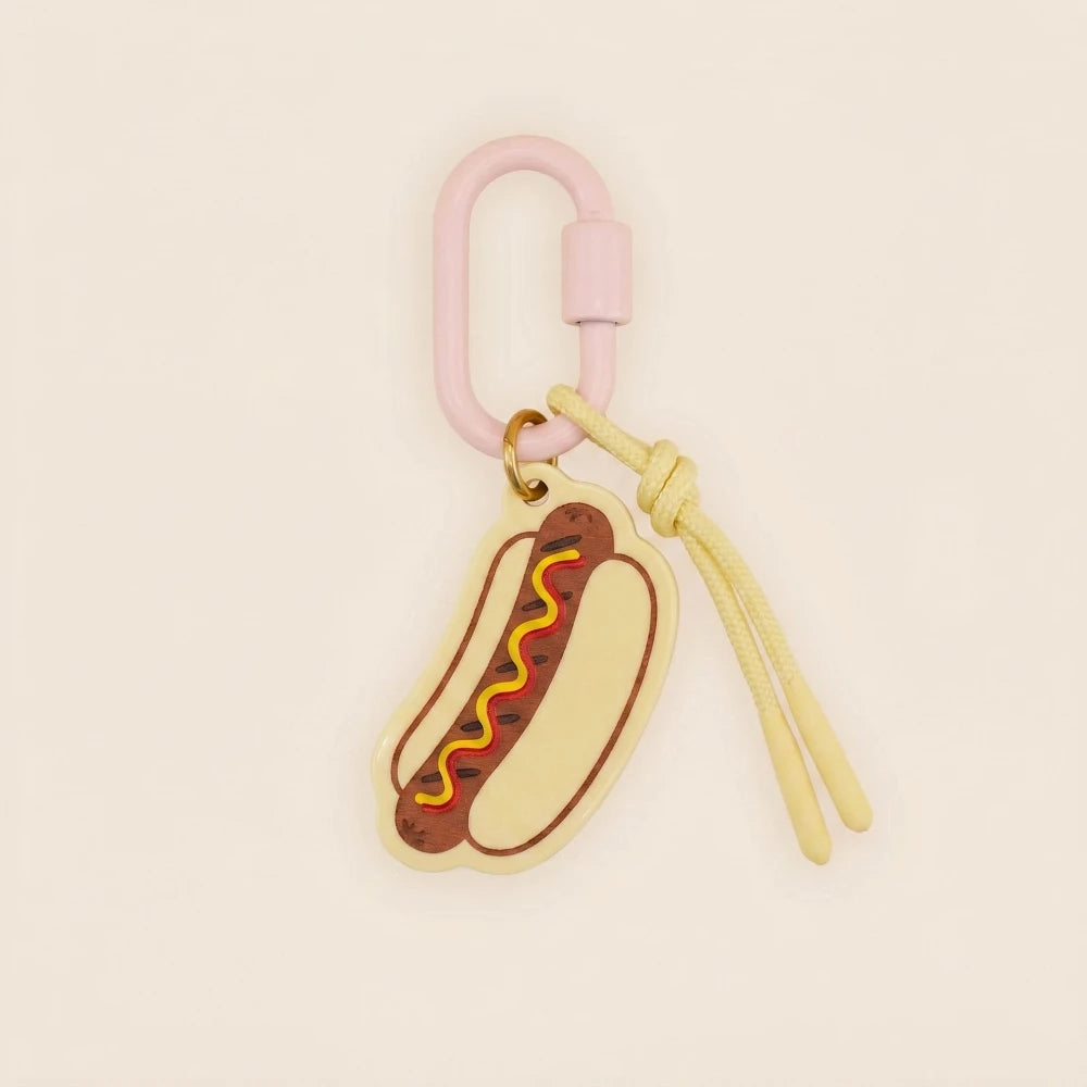 New Fun Food Series Hot Dog Burger Pizza Cake Personalized Bag Pendant Keychain Jewelry - Ice Cream Cake