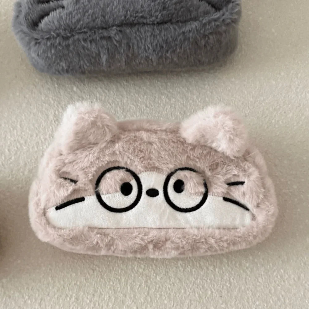 Kids Gift Funny Cat Cartoon Pencil Case Cute Kawaii Stationery Storage Bag Fluffy Large Capacity Cat Stationer Bag Student Use - Ice Cream Cake