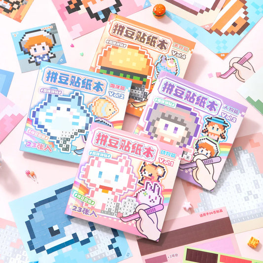 Pixel Art Colouring Sticker Book (4 Designs)