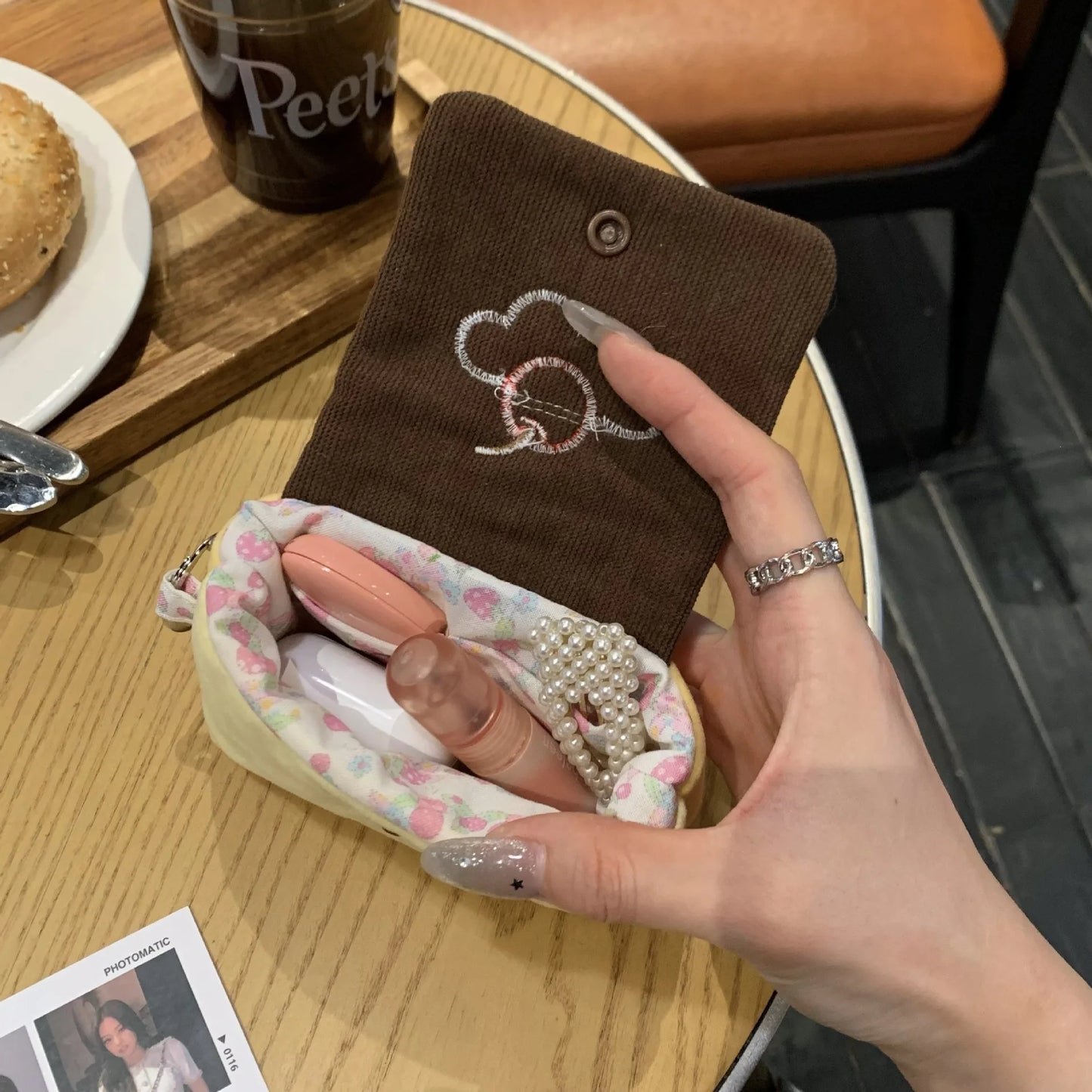 Multifunctional Small Pouch for Girls Cute Cherry Pudding Plush Coin Purse Mini Cartoon Portable Wallet for Cards Earphones Case - Ice Cream Cake