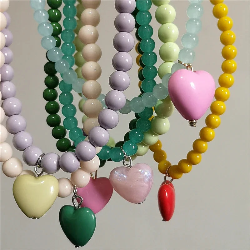 Beaded heart necklace