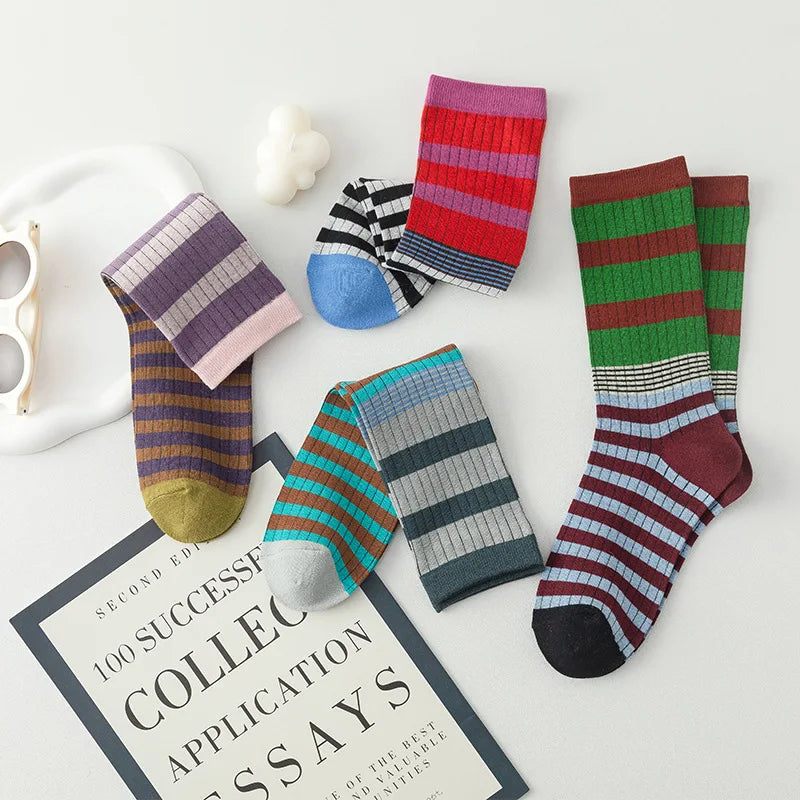 Mix Color Stripe Socks - Ice Cream Cake