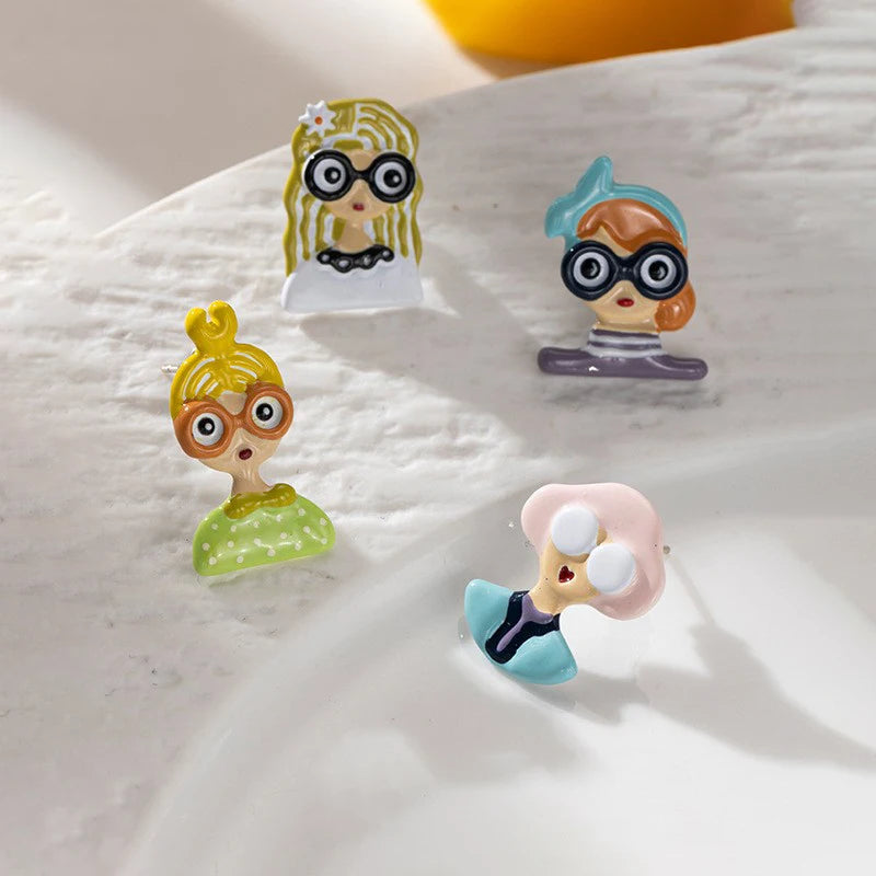 Cartoon People Pop Stud Earrings (20 Designs)