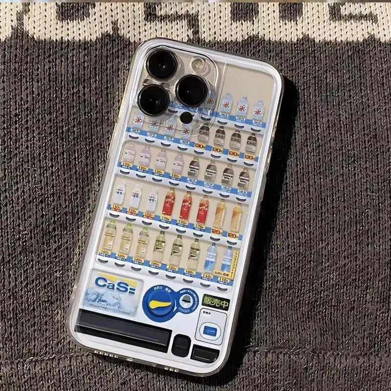 Vending Machine Case for iPhone 11Pro 16 15 14 13 Pro Max 12Mini XS XR 7 8 Plus SE Shockproof Cover Soft Casing - Ice Cream Cake