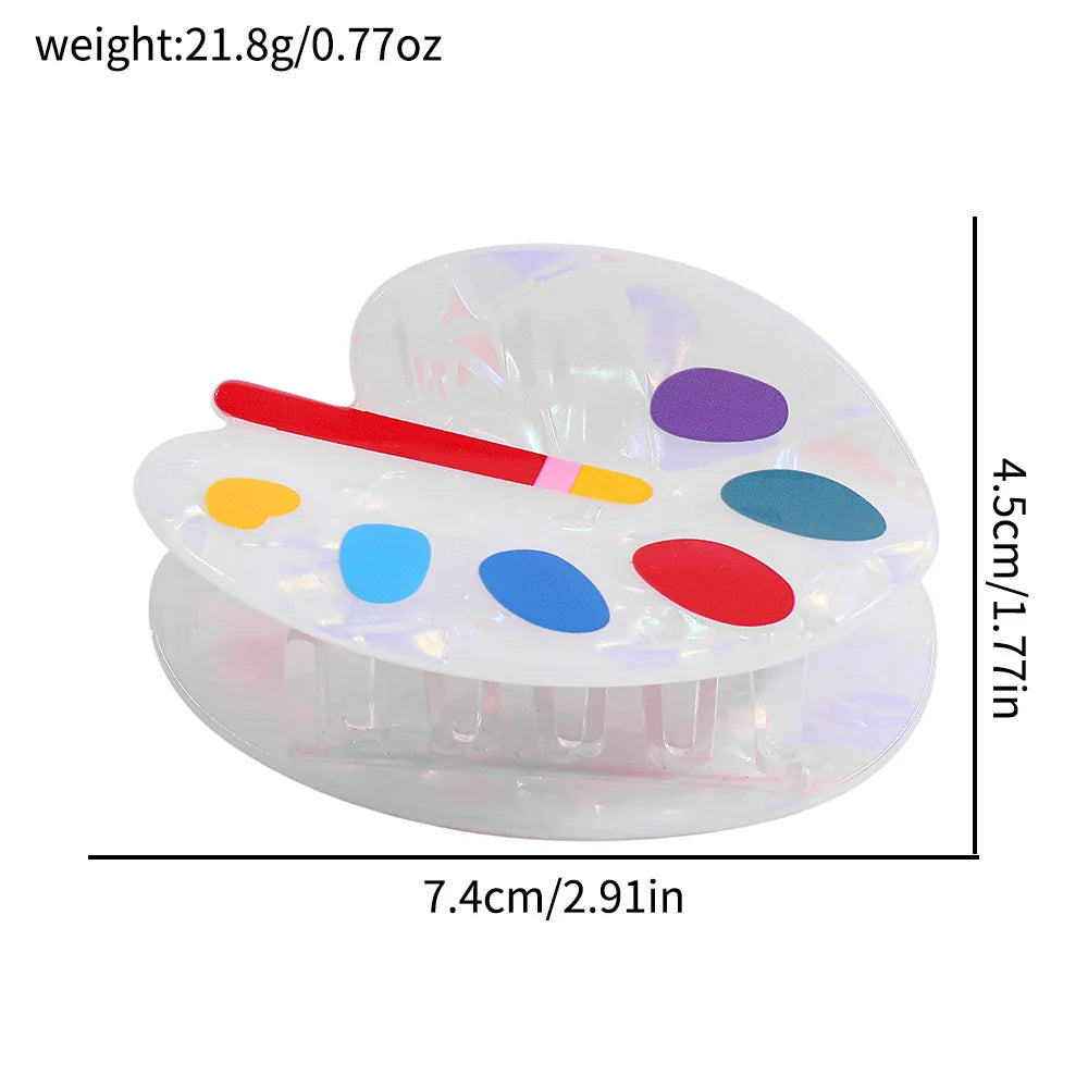 Paint Palette Hair Claw Clip
