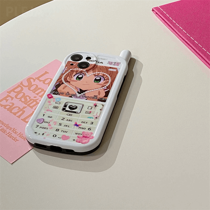 Anime Deco Vintage Cellphone Style iPhone Case (2 Designs)