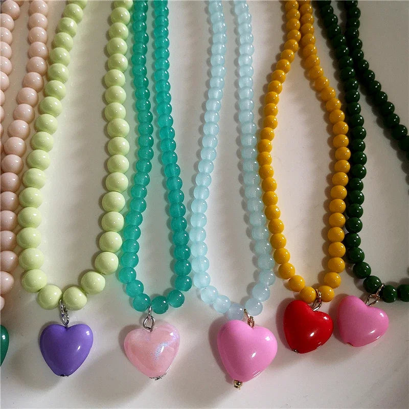 Beaded heart necklace