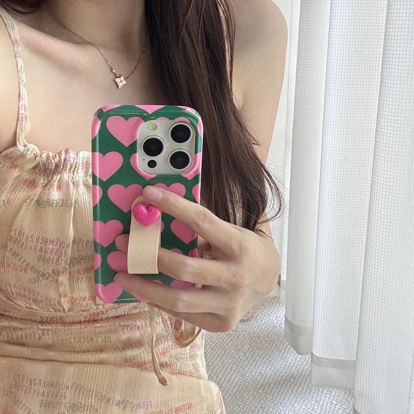 Pink heart iPhone Case