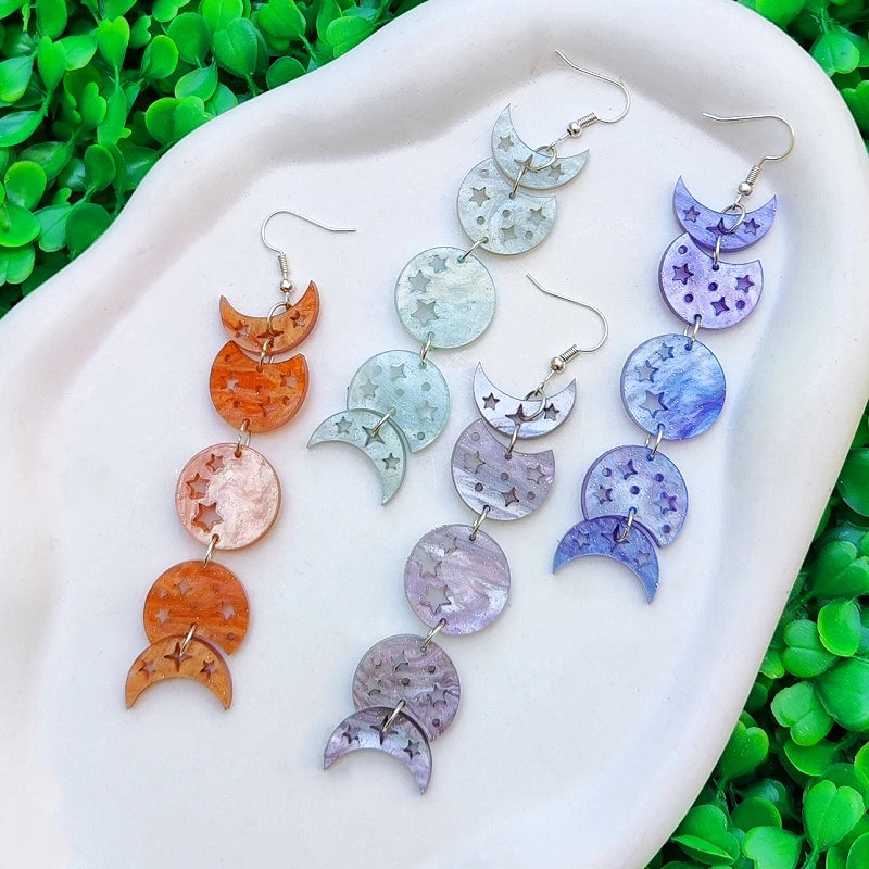 Moon Phases Drop Earrings