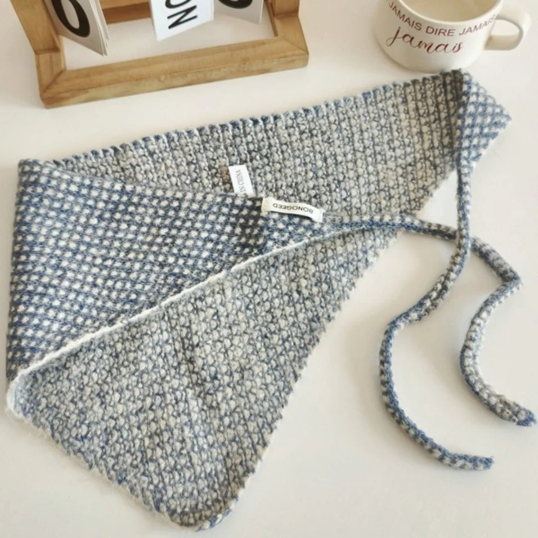 Waffle Knit Bonnet Scarf