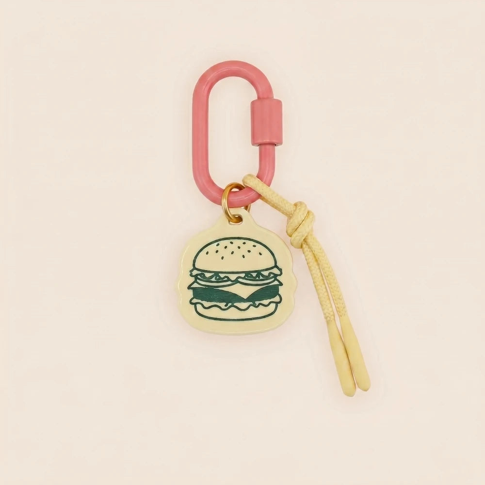 New Fun Food Series Hot Dog Burger Pizza Cake Personalized Bag Pendant Keychain Jewelry - Ice Cream Cake